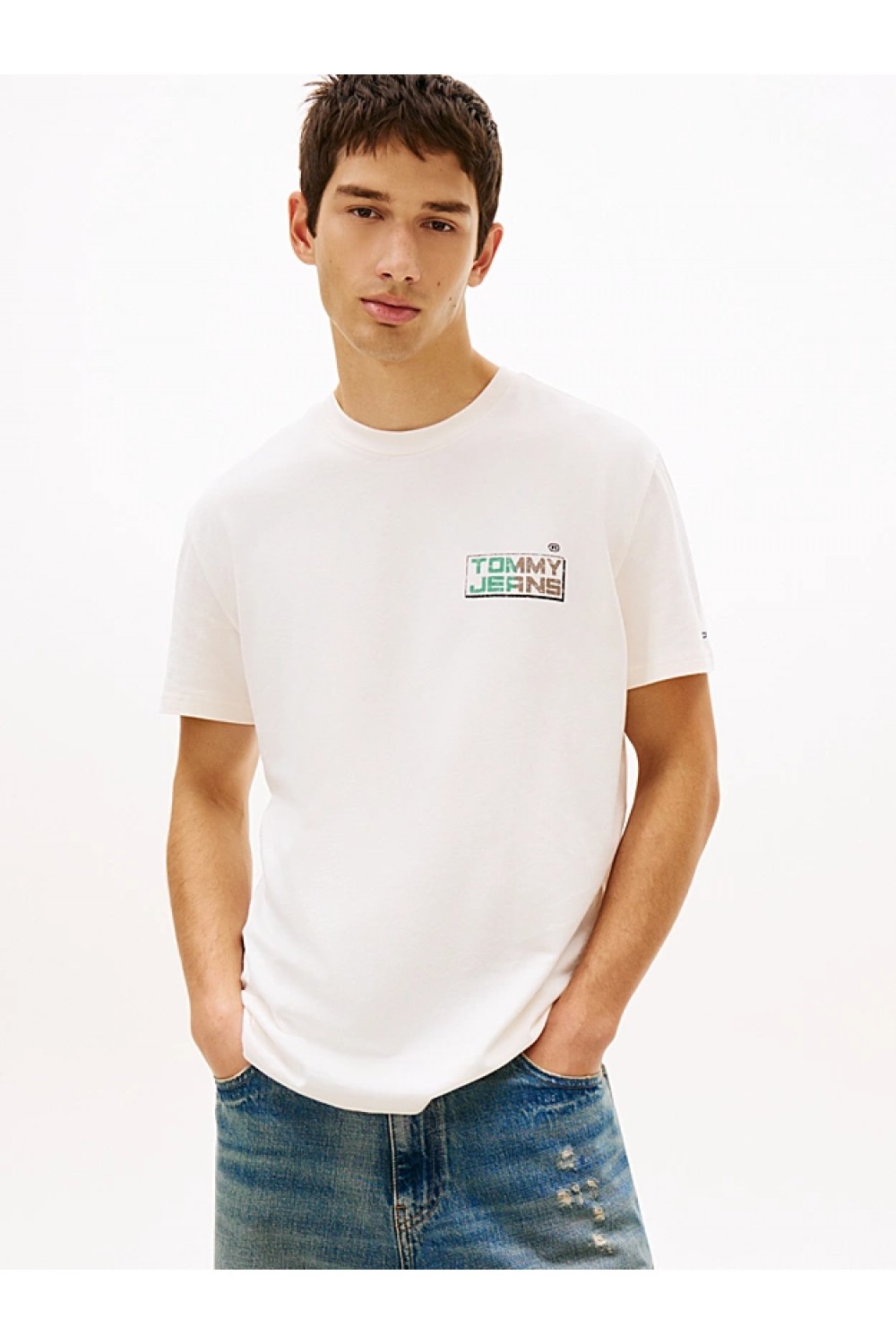 TOMMY HILFIGER TJM REGULAR FIT GYM BLOCK ANCIENT WHITE DM0DM22536-YBH