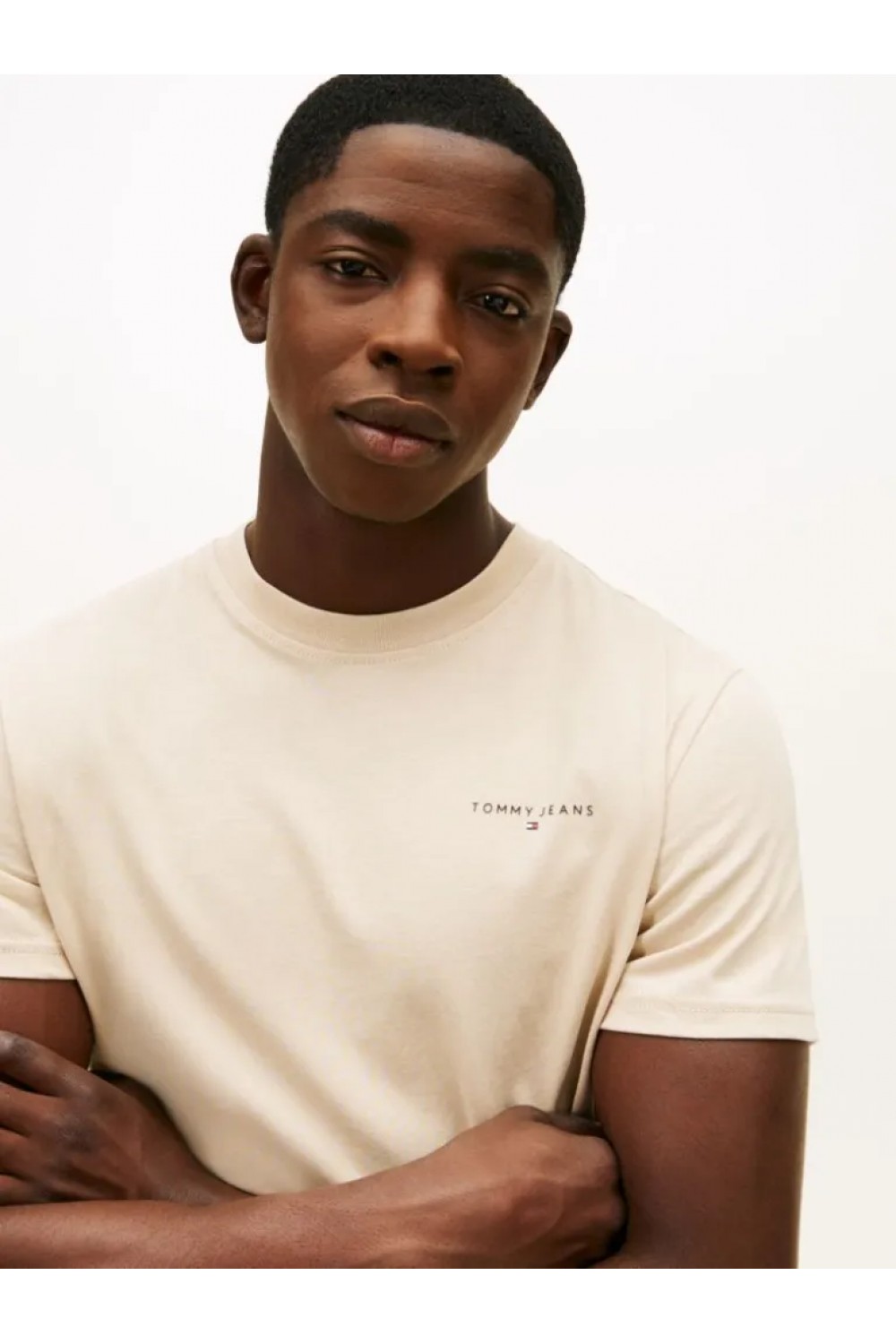 TOMMY JEANS TJM SLIM LINEAR CHEST TEE GULF SAND DM0DM21780-ABY