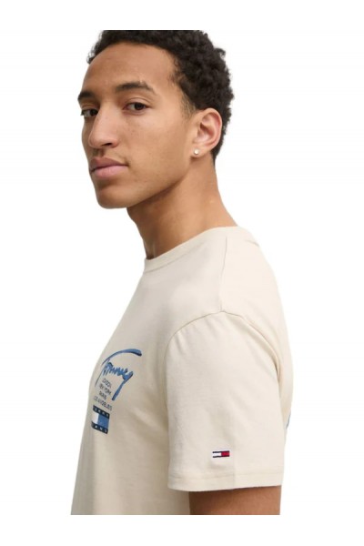 TOMMY HILFIGER T-SHIRT TJM REG TOMMY SIGNATURE CITY NEWSPRINT DM0DM21106-ACG