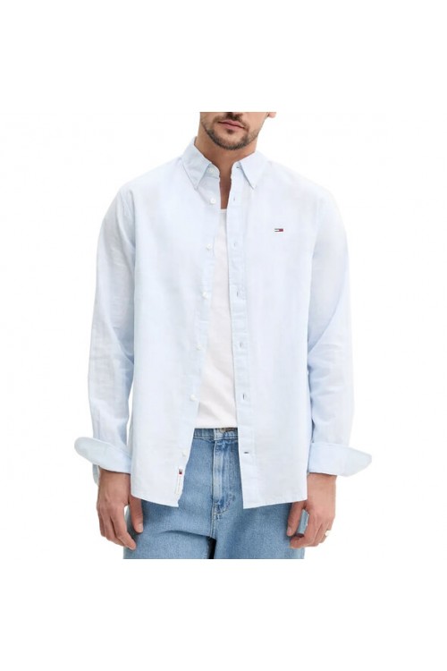 TOMMY HILFIGER SHIRT TJM REG LINEAR BLEND SWEET BLUE DM0DM20875-C3Q