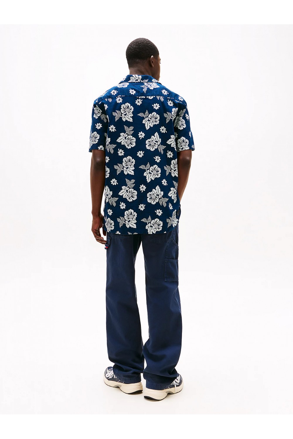 TOMMY HILFIGER SHIRT REG SLUB AOP DARK NIGHT NAVY BANDANA DM0DM21351-C1G
