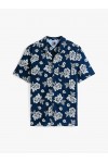 TOMMY HILFIGER SHIRT REG SLUB AOP DARK NIGHT NAVY BANDANA DM0DM21351-C1G