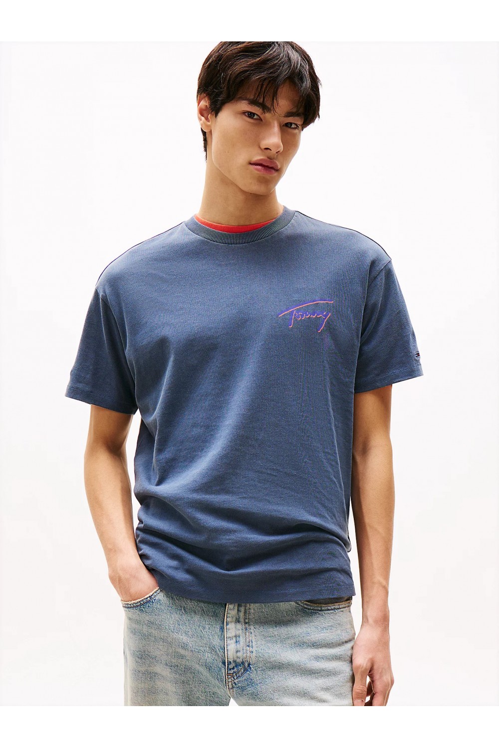 TOMMY HILFIGER T-SHIRT TJM RELAXED FIT BACK LOGO GRAPHIC DARK NIGHT NAVY DM0DM20768-C1G