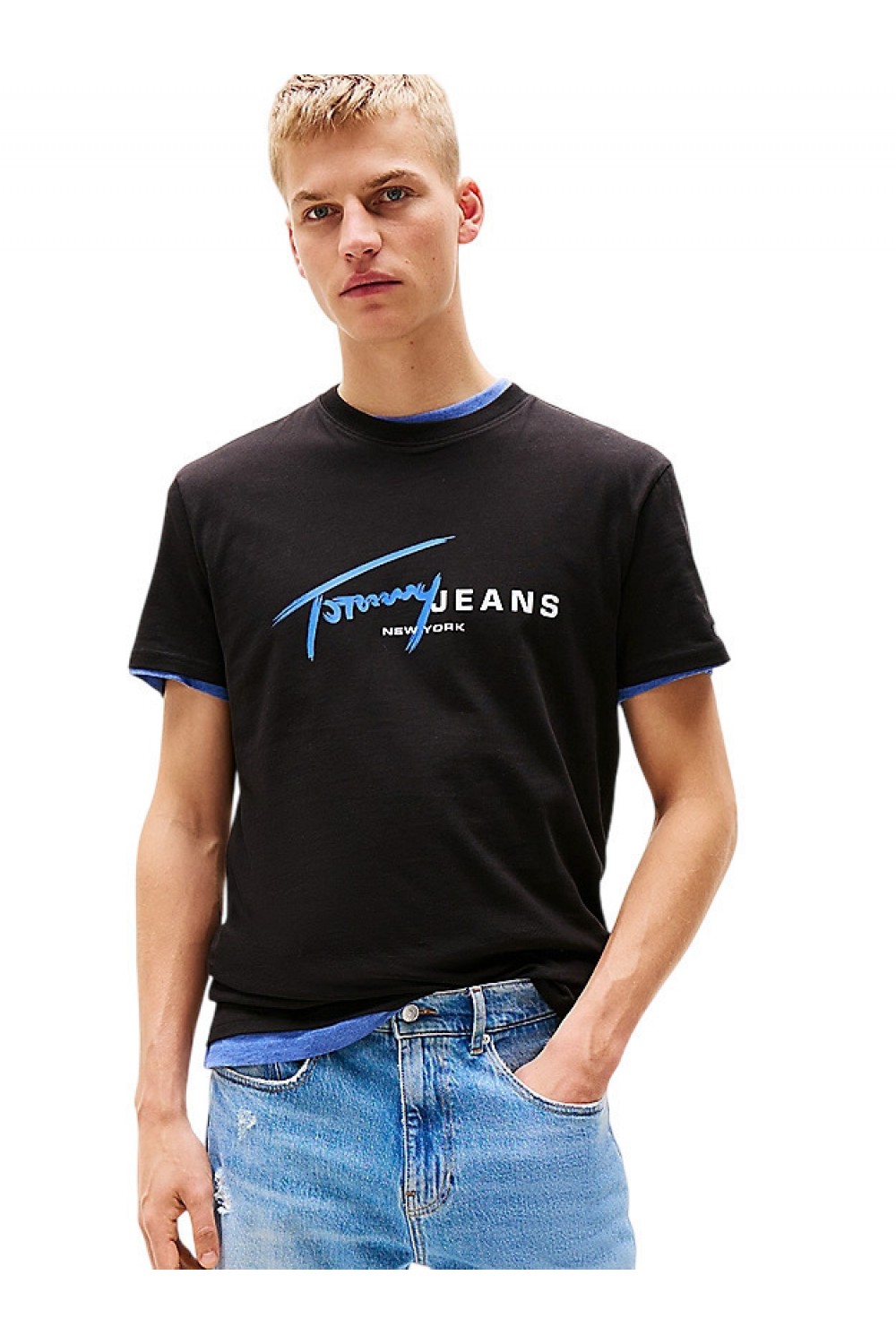 TOMMY HILFIGER T-SHIRT TJM REG SIGNTR BLACK DM0DM20817-BDS