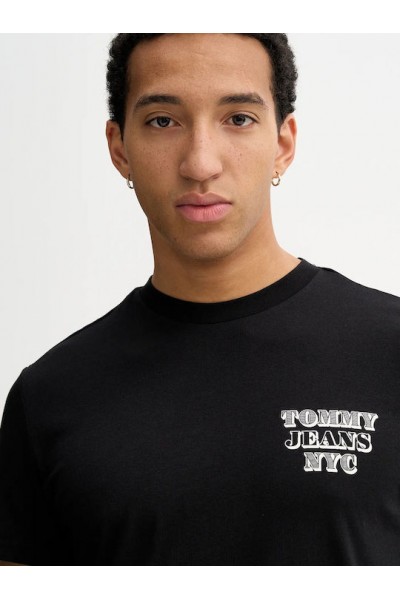 TOMMY HILFIGER T-SHIRT TJM SLIM ENTRY BILLS TEE BLACK DM0DM22321-BDS