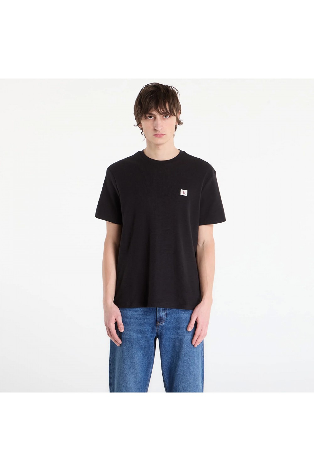 CALVIN KLEIN JEANS T-SHIRT CLASSIC WAFFLE BLACK LV04RD008G-UB1