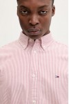 TOMMY HILFIGER SHIRT TJM SLIM STRIPE OXFORD TERRACOTTA RED STRIPES DM0DM20668-XL0