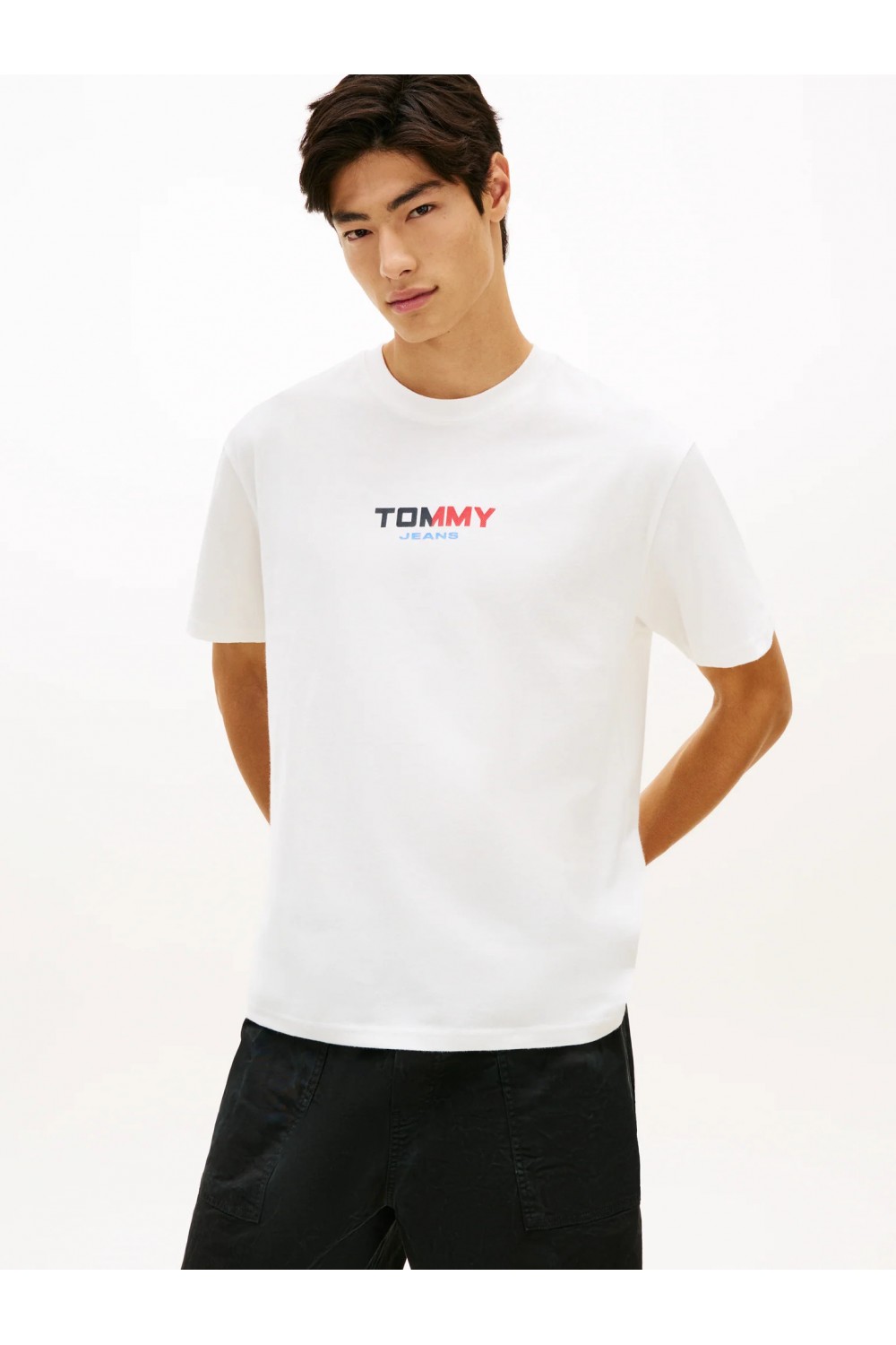 TOMMY HILFIGER T-SHIRT TJM RLX LA BACKPRINT ECRU DM0DM22534-YBL
