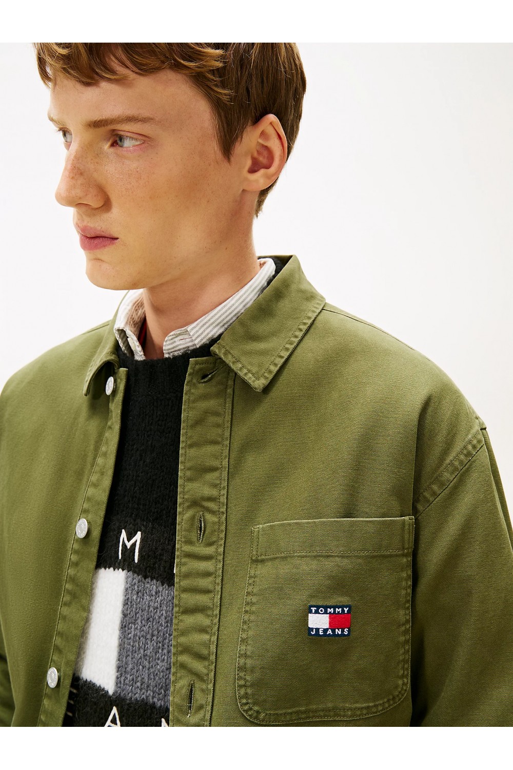 TOMMY HILFIGER TJM ESSENTIAL OVERSHIRT DARK GREENERY DM0DM20236-GY1