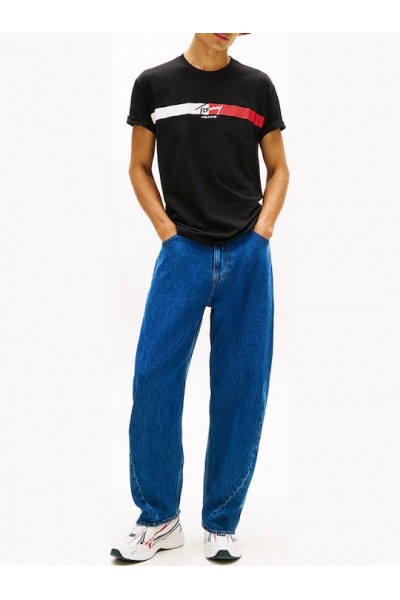 TOMMY HILFIGER T-SHIRT TJM REG SIGNATURE STRIPE DM0DM22539-BDS