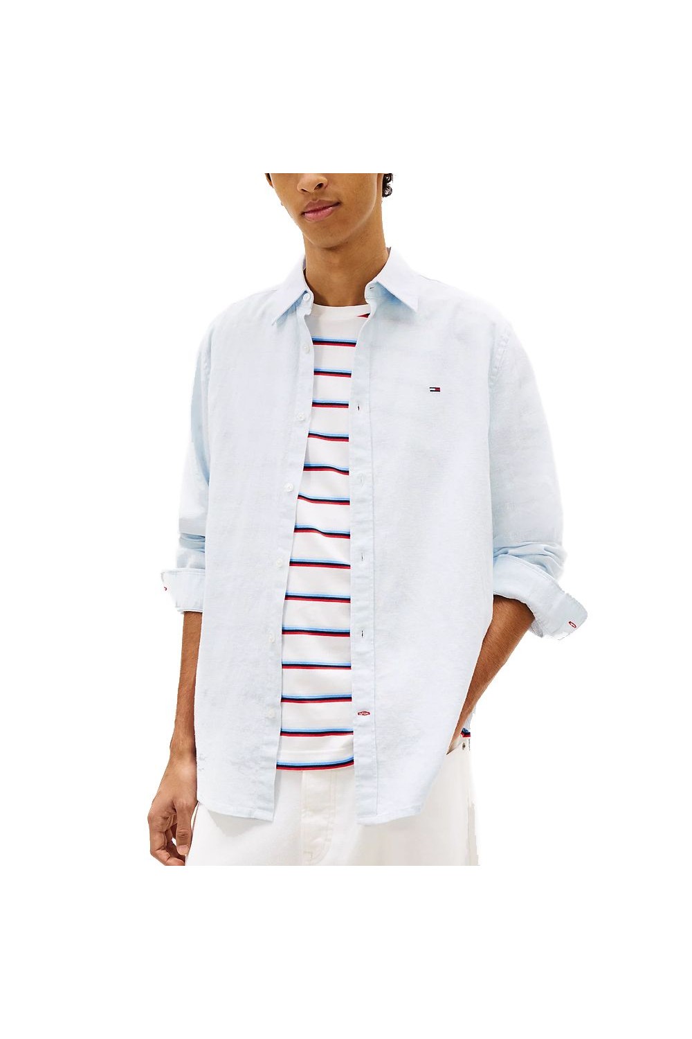 TOMMY HILFIGER TJM LINEN BLEND SHIRT SWEAT BLUE DM0DM22761-C3Q