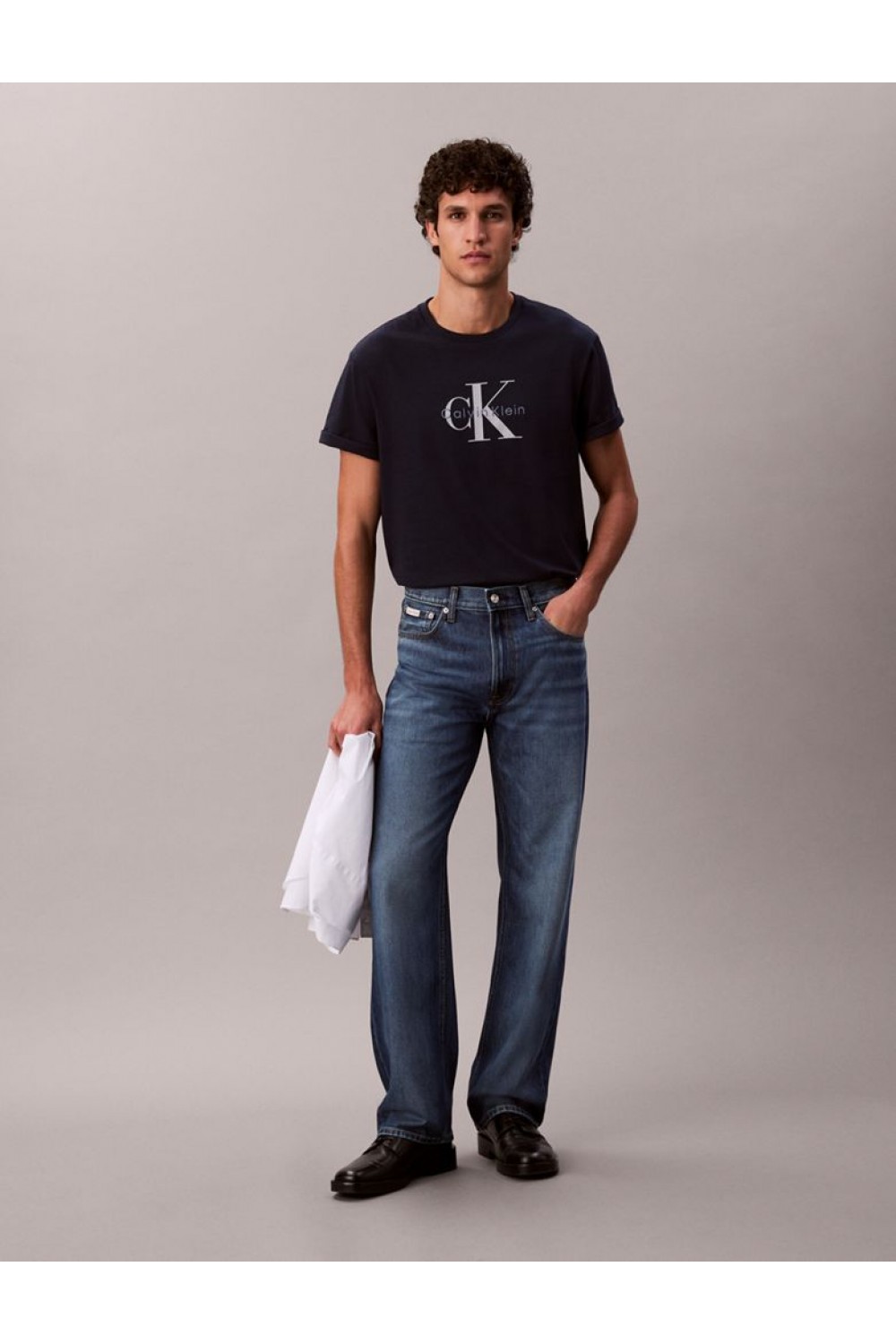 CALVIN KLEIN JEANS T-SHIRT MONOGRAM LOGO DARK SAPPHIRE LV04RB862G-CEF