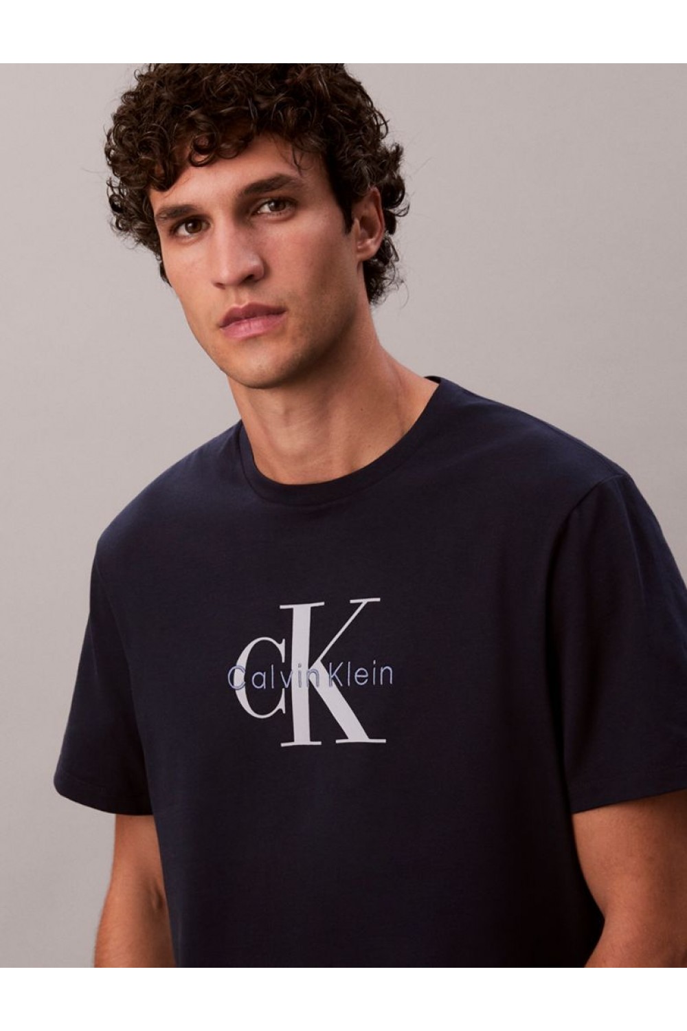 CALVIN KLEIN JEANS T-SHIRT MONOGRAM LOGO DARK SAPPHIRE LV04RB862G-CEF