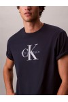 CALVIN KLEIN JEANS T-SHIRT MONOGRAM LOGO DARK SAPPHIRE LV04RB862G-CEF