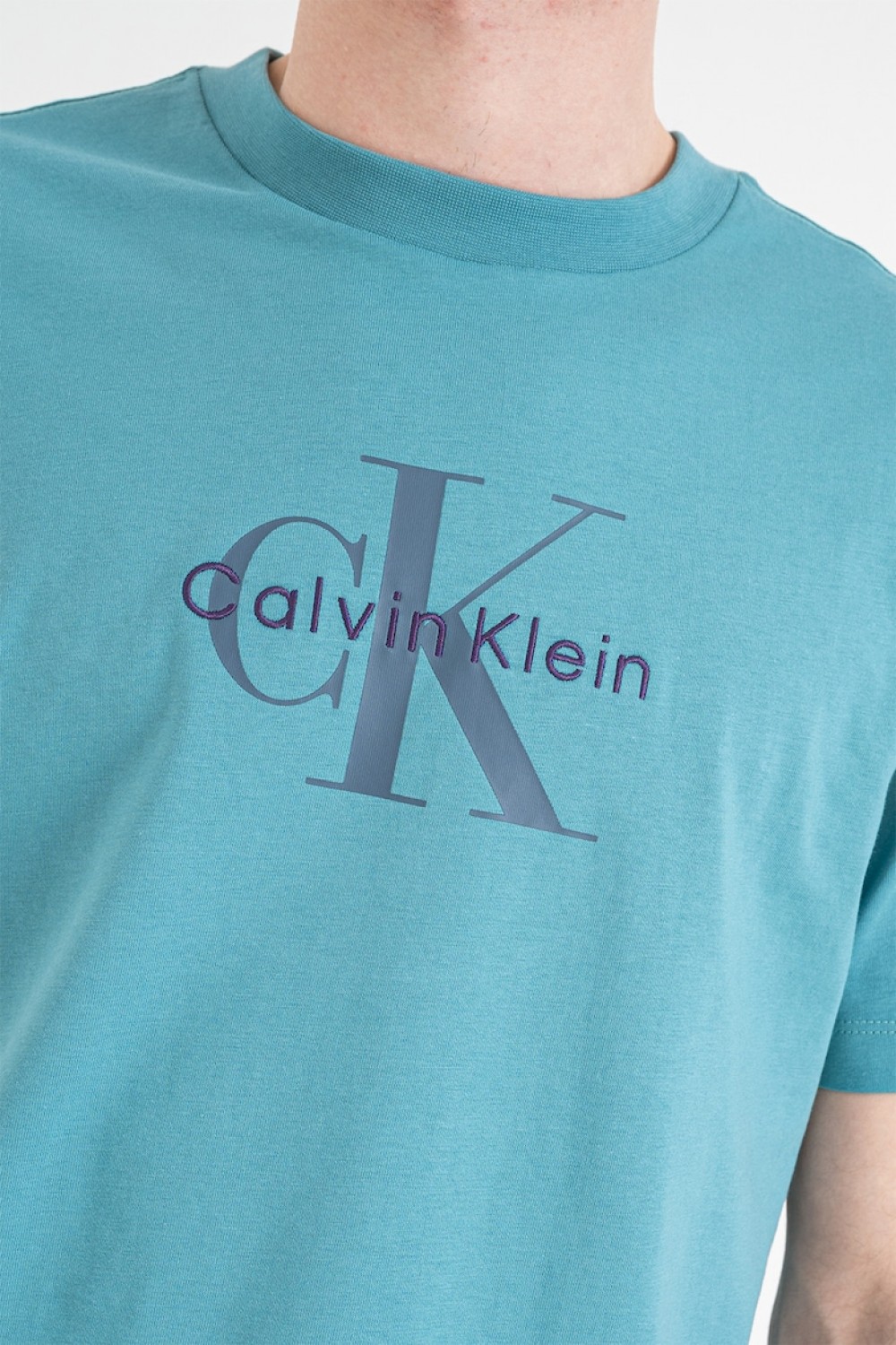 CALVIN KLEIN JEANS T-SHIRT MONOGRAM LOGO TEQUILA BLUE LV04RB862G-2IR