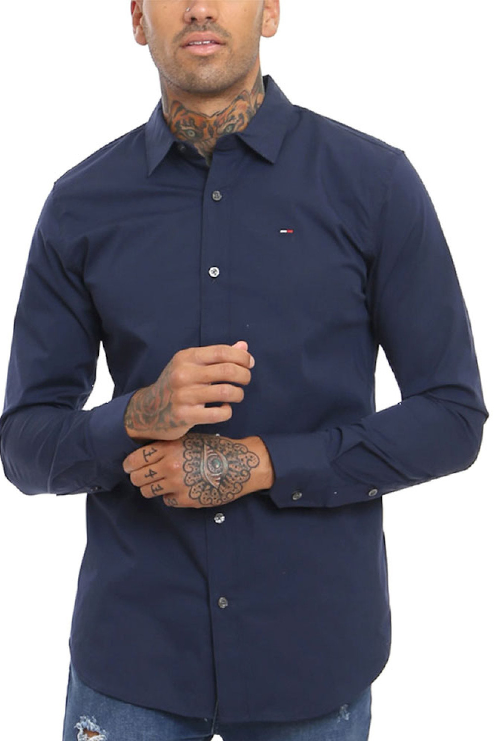 TOMMY HILFIGER TJM ORIGINAL STRETCH POPLIN SHIRT NAVY BLUE DM0DM04405-002