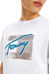 TOMMY HILFIGER TJM FADED FLAG SCRIPT TSHIRT WHITE DM0DM10224-YBR