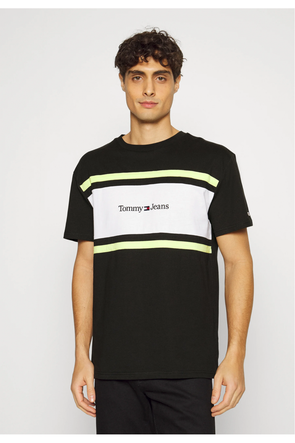 TOMMY HILFIGER TJM CLSC LINEAR CUT & SEW TEE BLACK DM0DM16313-BDS