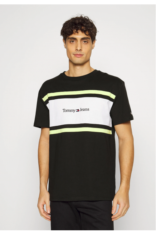 TOMMY HILFIGER TJM CLSC LINEAR CUT & SEW TEE BLACK DM0DM16313-BDS