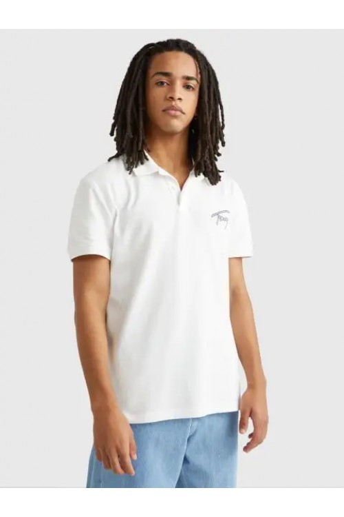 TOMMY HILFIGER TJM CLSC SIGNATURE POLO WHITE DM0DM16217-YBR