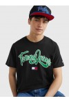 TOMMY HILFIGER TJM REG COLLEGE POP TEXT TEE BLACK DM0DM16403-BDS