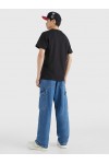 TOMMY HILFIGER TJM REG COLLEGE POP TEXT TEE BLACK DM0DM16403-BDS