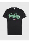 TOMMY HILFIGER TJM REG COLLEGE POP TEXT TEE BLACK DM0DM16403-BDS