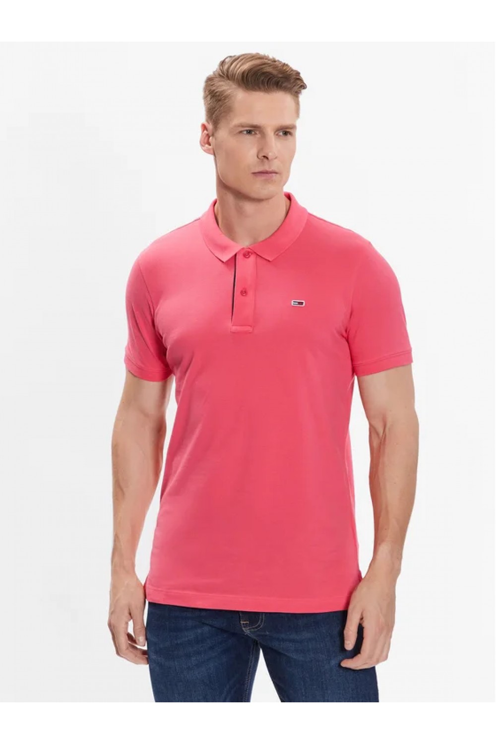 TOMMY HILFIGER TJM SLIM PLACKET POLO LASER PINK DM0DM15940-TJN