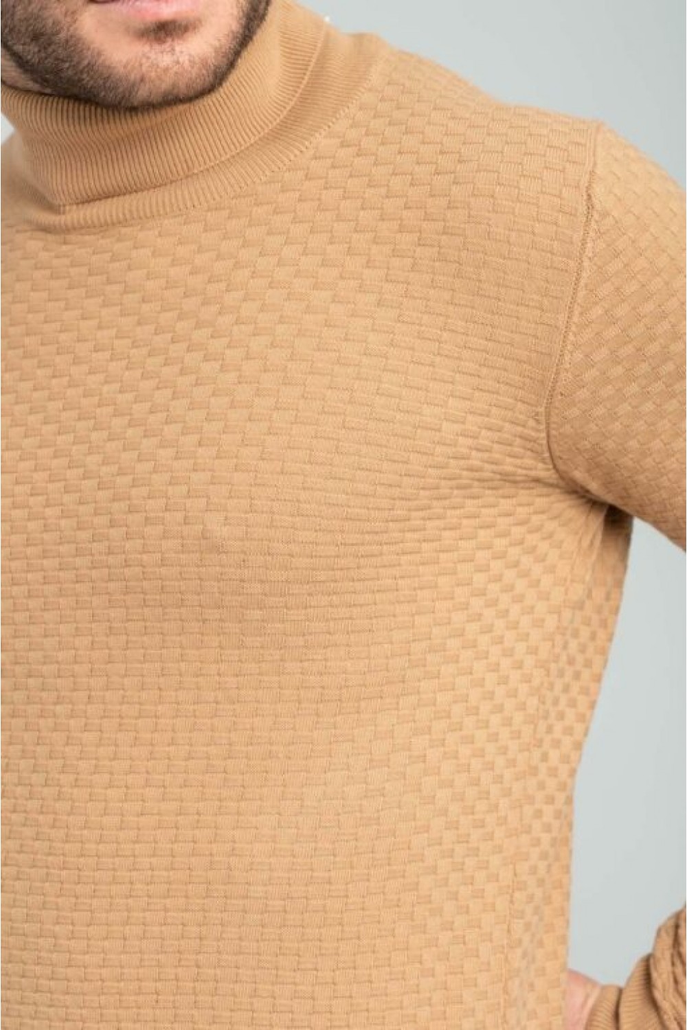 VITTORIO HIGH NECK KNITWEAR BEIGE 700-2223-004