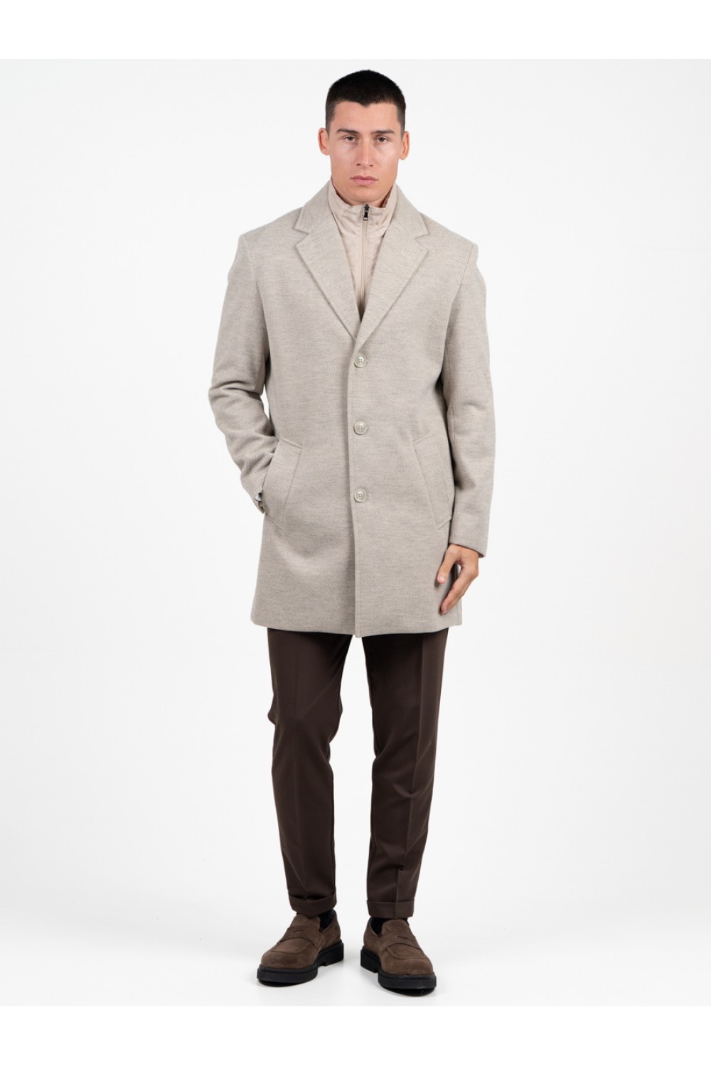 VITTORIO COAT BEIGE 400-2526-GIAKOMO