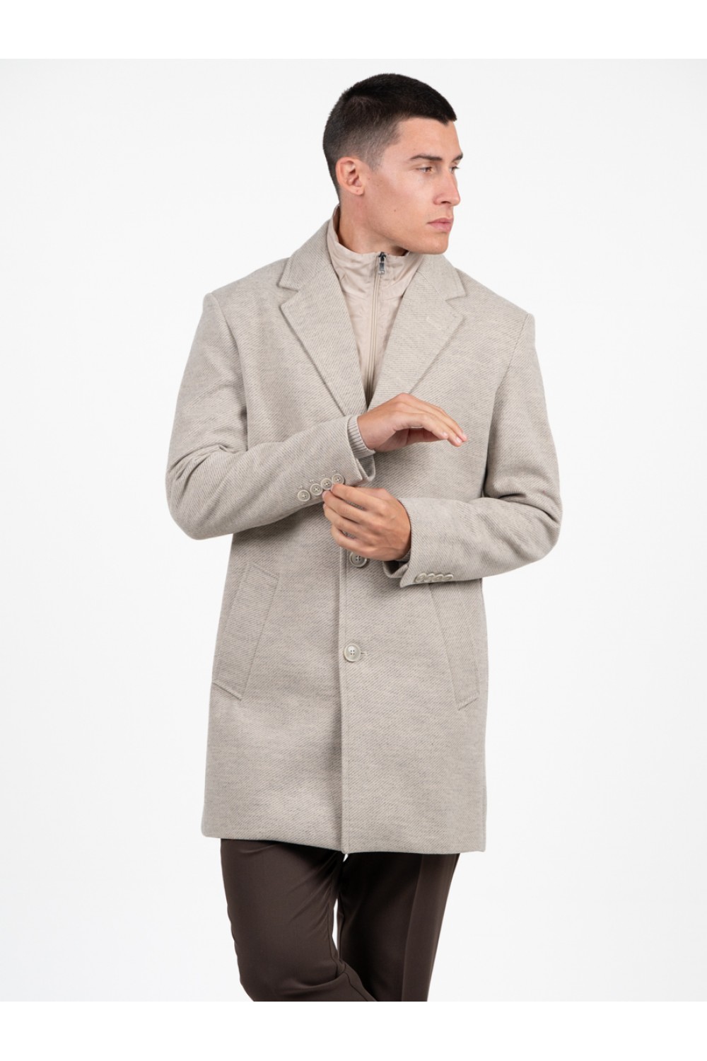 VITTORIO COAT BEIGE 400-2526-GIAKOMO