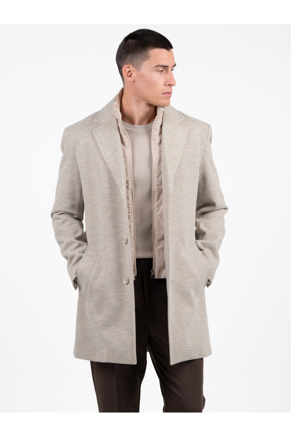 VITTORIO COAT BEIGE 400-2526-GIAKOMO