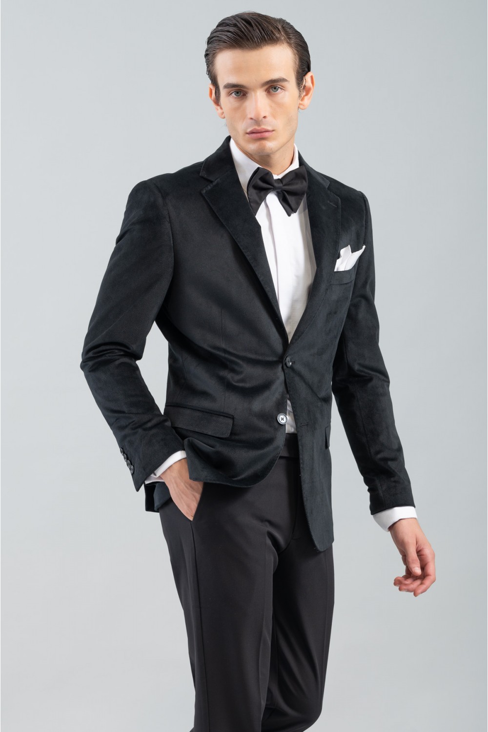 VITTORIO BLAZER SLIM FIT VELVET BLACK 900-2425-ENIO