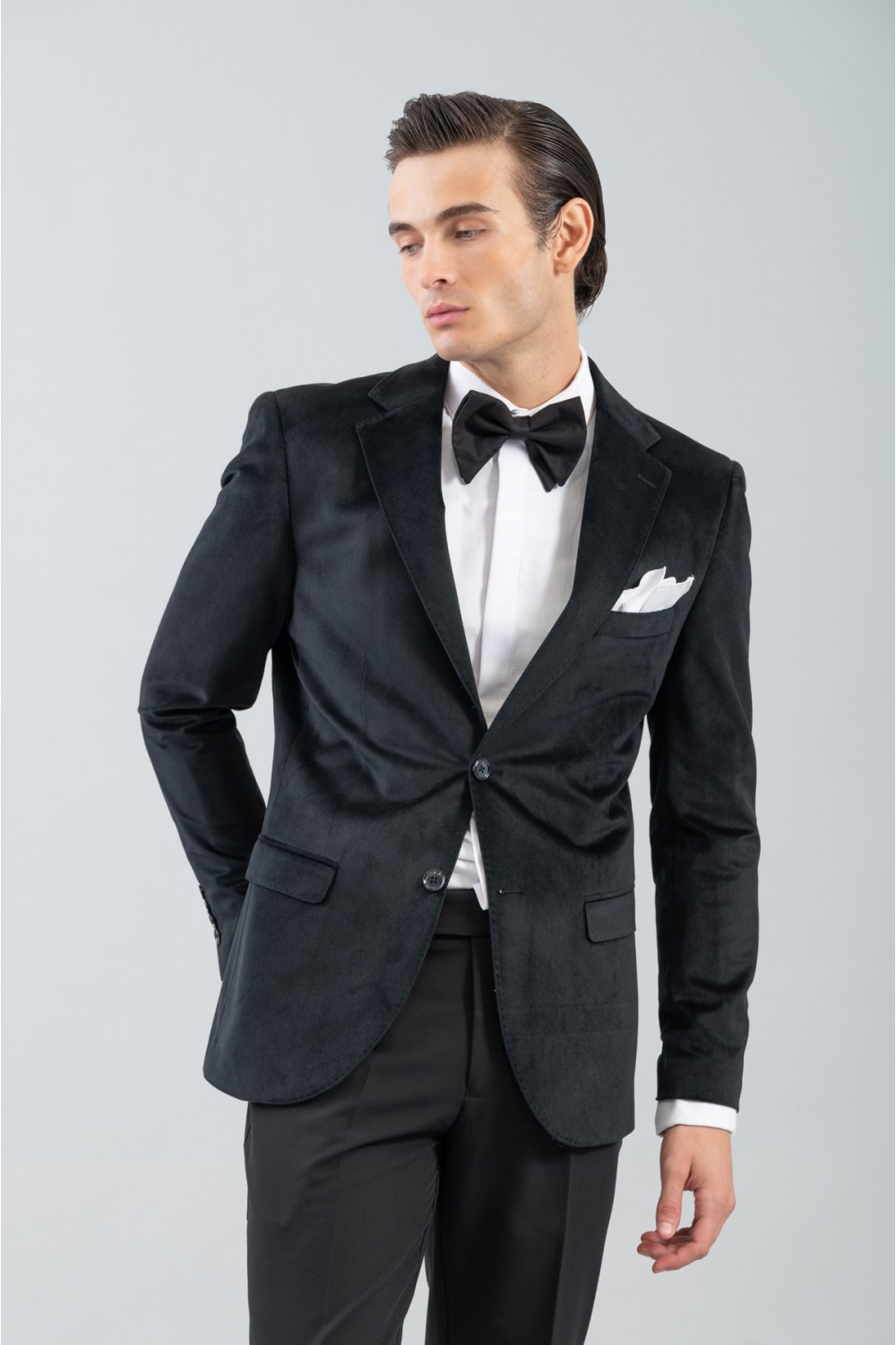 VITTORIO BLAZER SLIM FIT VELVET BLACK 900-2425-ENIO