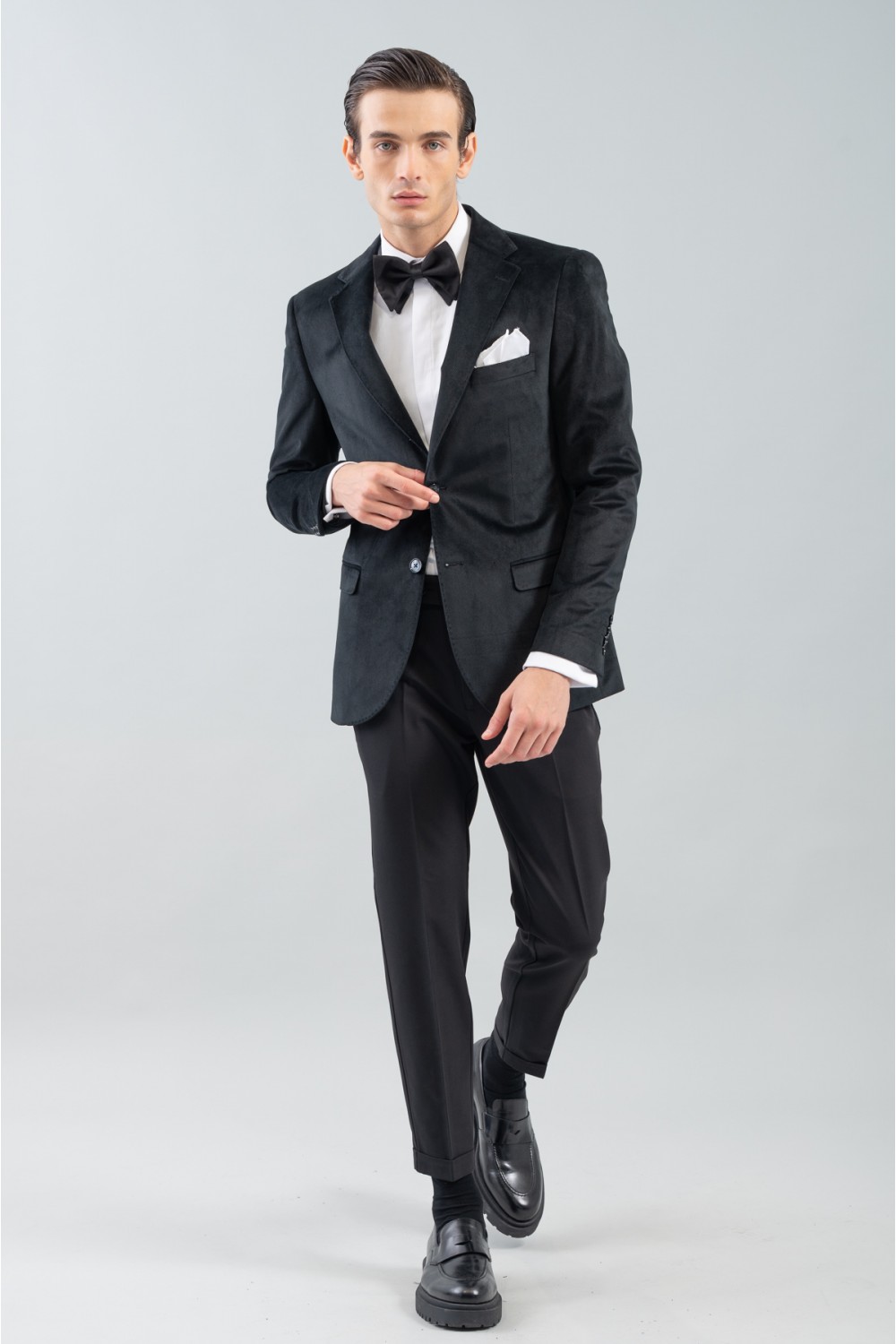 VITTORIO BLAZER SLIM FIT VELVET BLACK 900-2425-ENIO