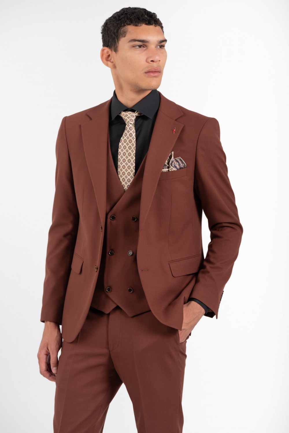 VITTORIO SUIT SLIM FIT CINNAMON 100-2526-ADRIANO