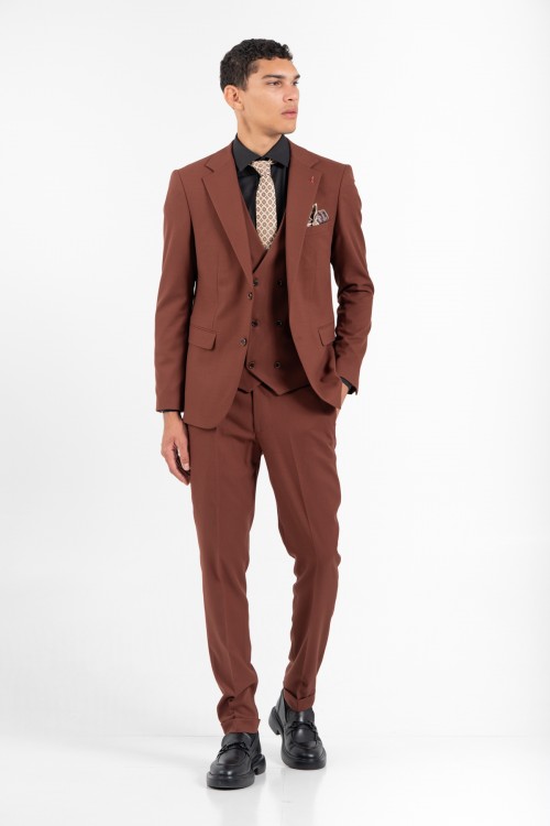 VITTORIO SUIT SLIM FIT CINNAMON 100-2526-ADRIANO