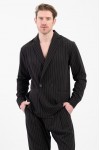 VITTORIO SET OVERSHIRT & PANTS BLACK-WHITE STRIPES 300-25-GENOVA