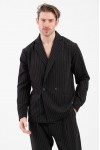 VITTORIO SET OVERSHIRT & PANTS BLACK-WHITE STRIPES 300-25-GENOVA