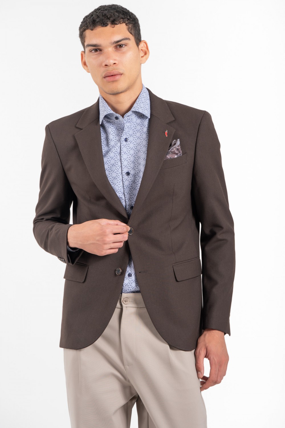 VITTORIO BLAZER SLIM FIT BROWN 900-2526-SAZANO