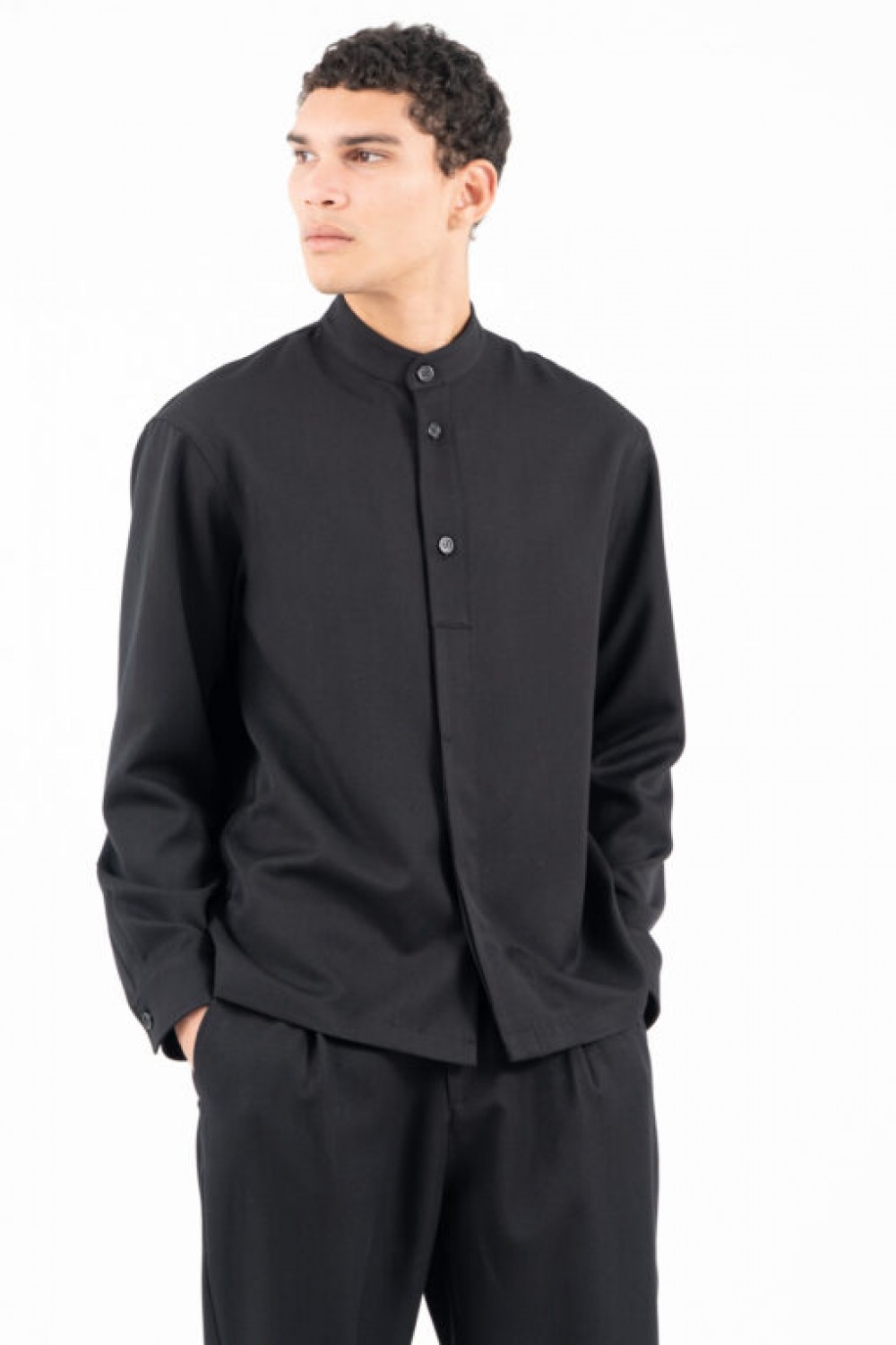 VITTORIO SET SHIRT & PANTS BLACK 300-2526-MORRONE