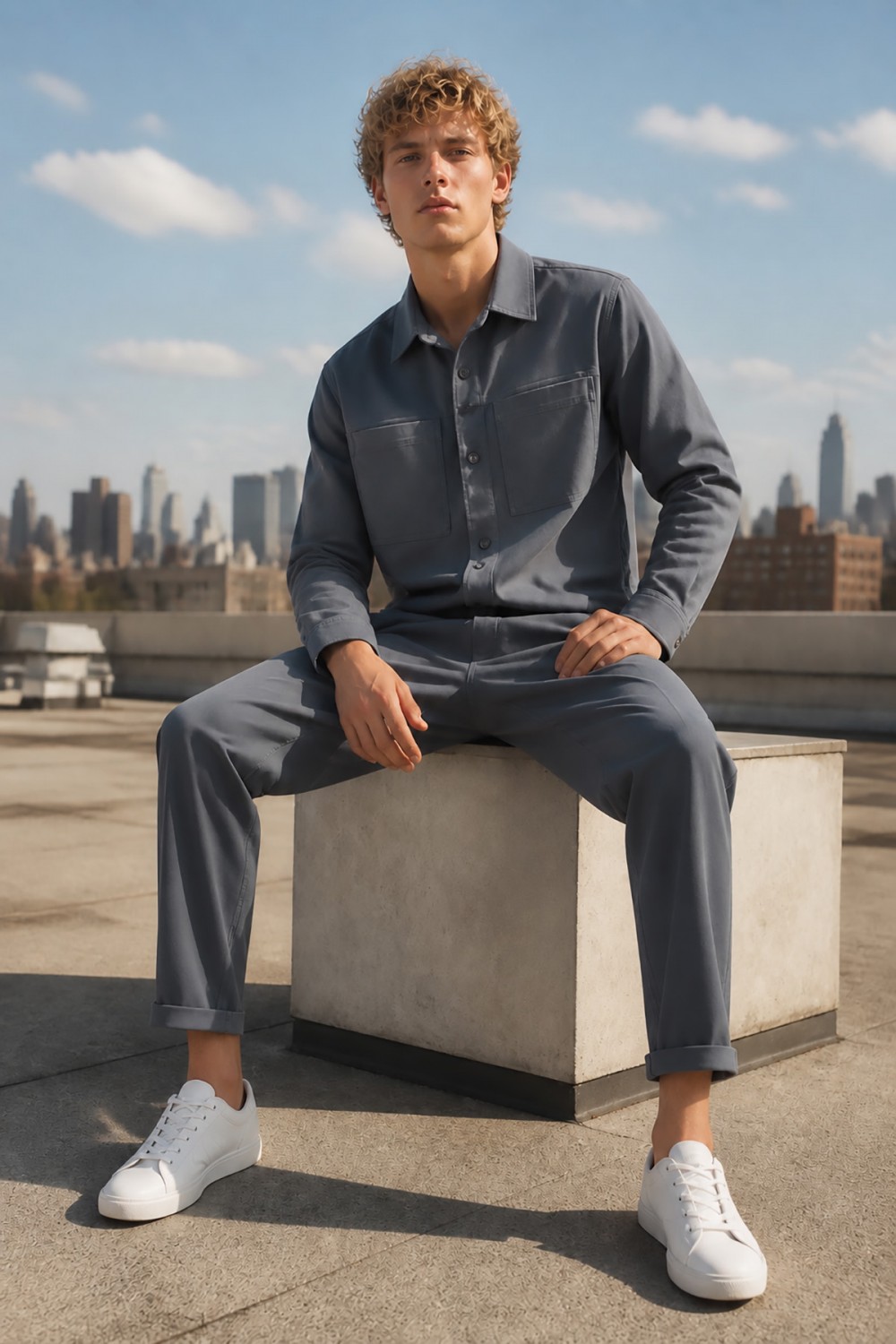 VITTORIO SET OVERSHIRT & PANTS GREY 300-2627-PRIMO