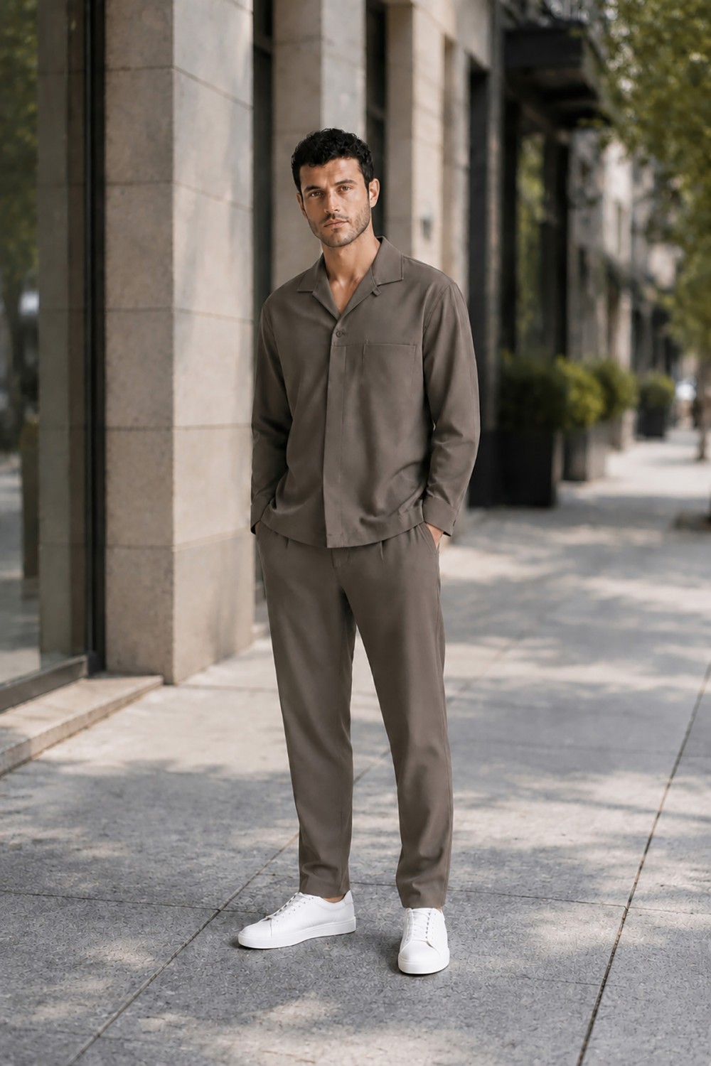 VITTORIO SET OVERSHIRT & PANTS CIGAR 300-2627-VENTI