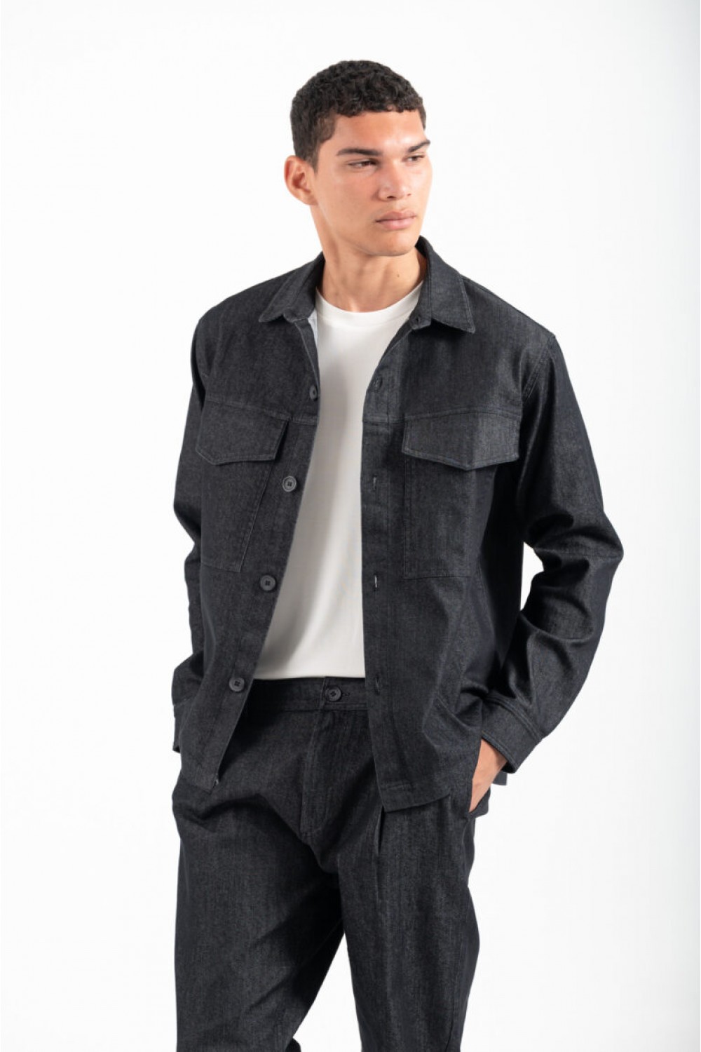 VITTORIO SET OVERSHIRT-PANTS BLACK 300-2526-BAGIO