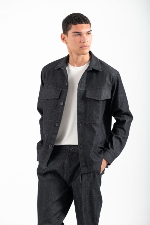 VITTORIO SET OVERSHIRT-PANTS BLACK 300-2526-BAGIO