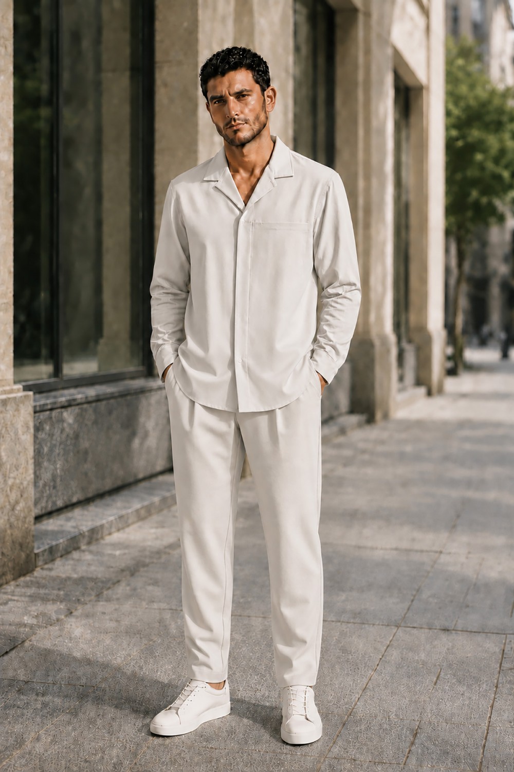 VITTORIO SET OVERSHIRT & PANTS STONE 300-2627-VENTI