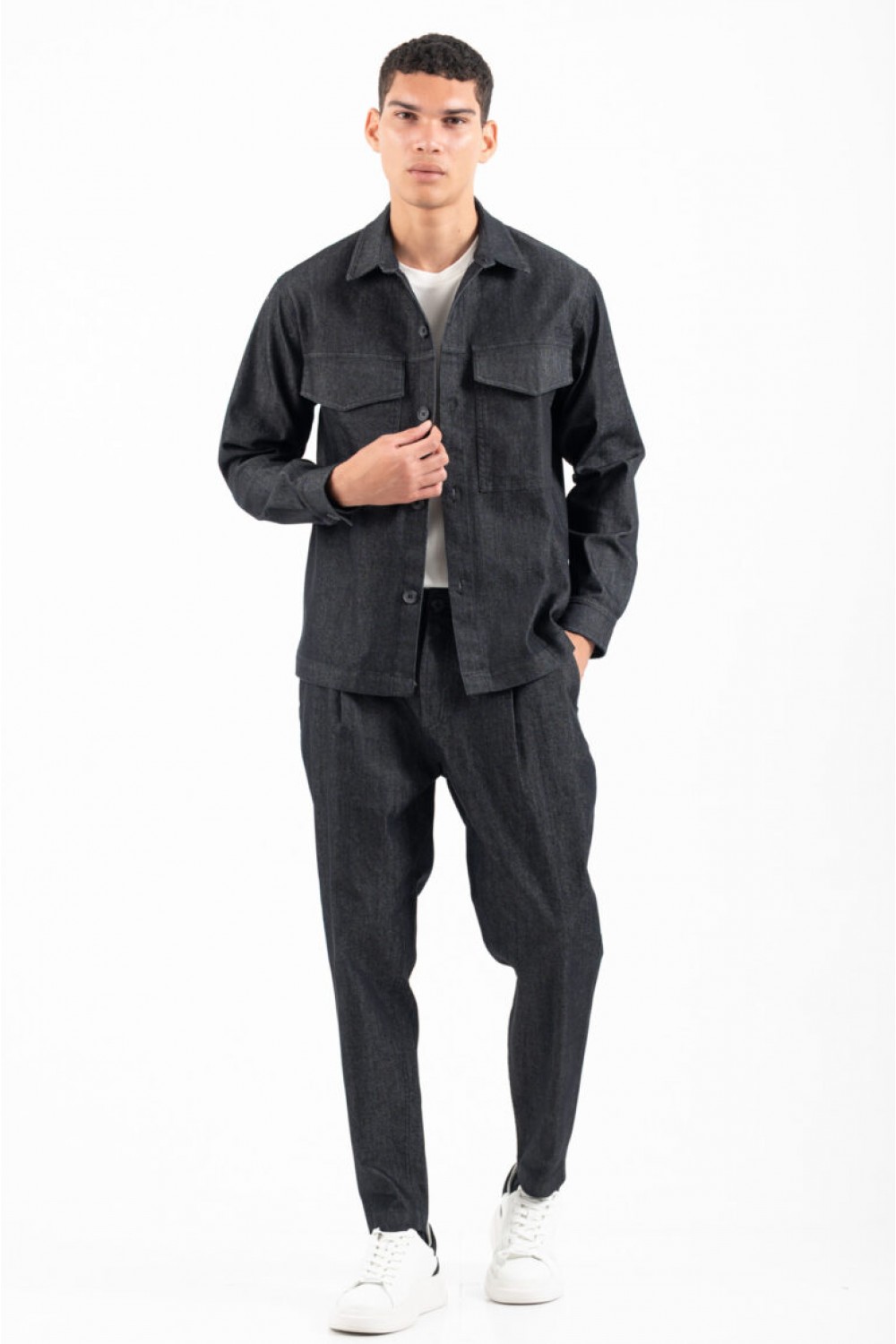 VITTORIO SET OVERSHIRT-PANTS BLACK 300-2526-BAGIO