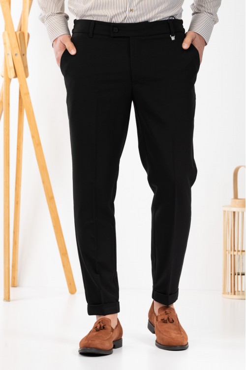 VITTORIO PANT SLIM FIT BLACK 500-25-DIVERSO