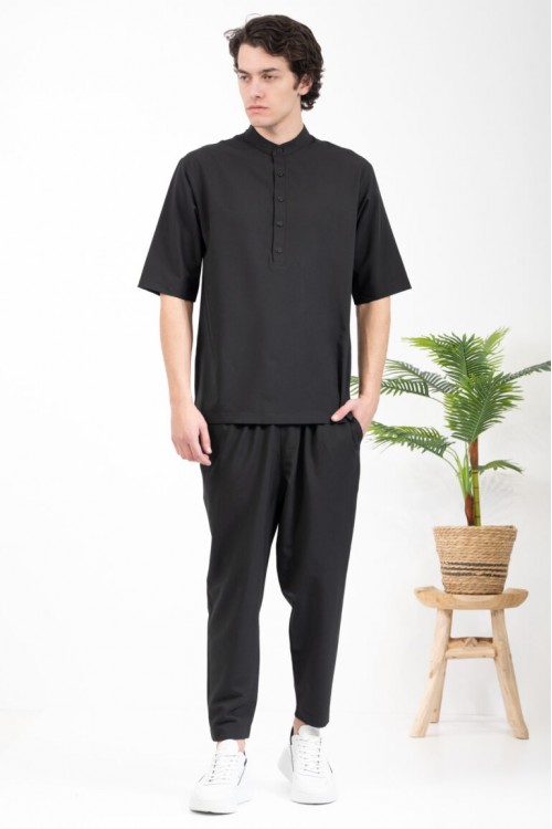 VITTORIO SET SHIRT & PANTS BLACK 300-26-MARE