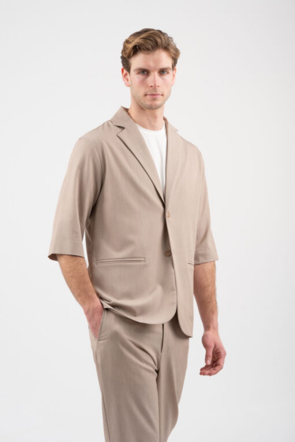 VITTORIO SET OVERSHIRT & PANTS BEIGE 300-26-ANGELO